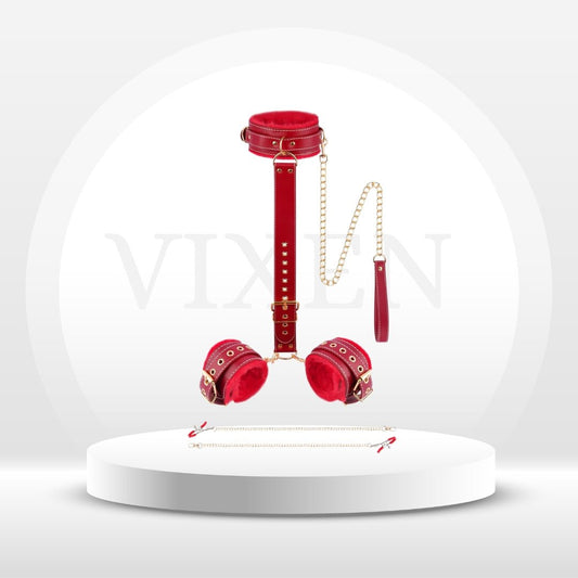 CloudBond Plush Leather BDSM Restraints Set - Vixen | Nova Network