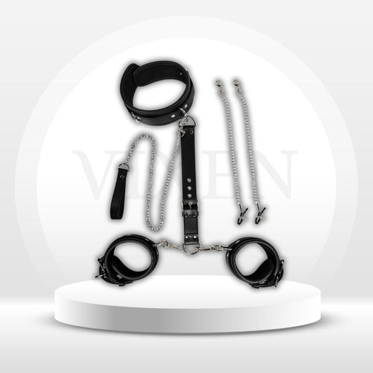 CommandLine 4-in-1 Neck-to-Wrist BDSM Restraint Set - Vixen Adult Playroom