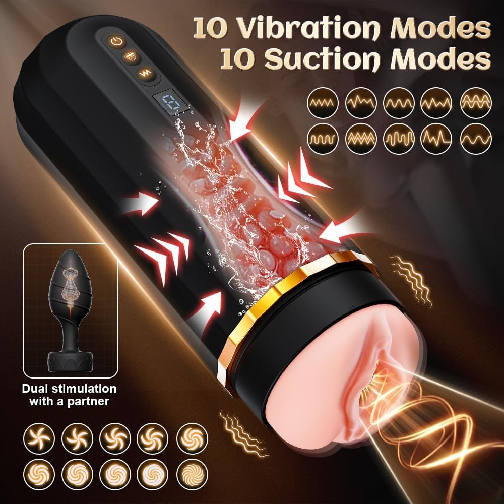CommandSuite Male Stroker Set 10 Suction + 10 Vibe | AI + Plug - Vixen | Nova Network