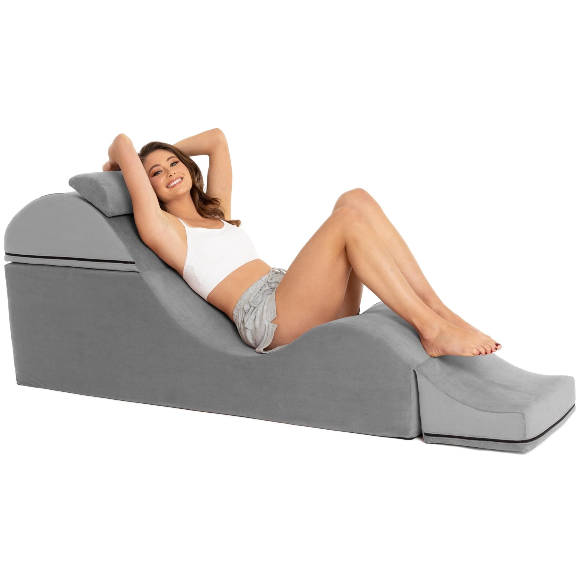 Convertible Gray Intimate Lounge Sex Chaise - Vixen | Nova Network