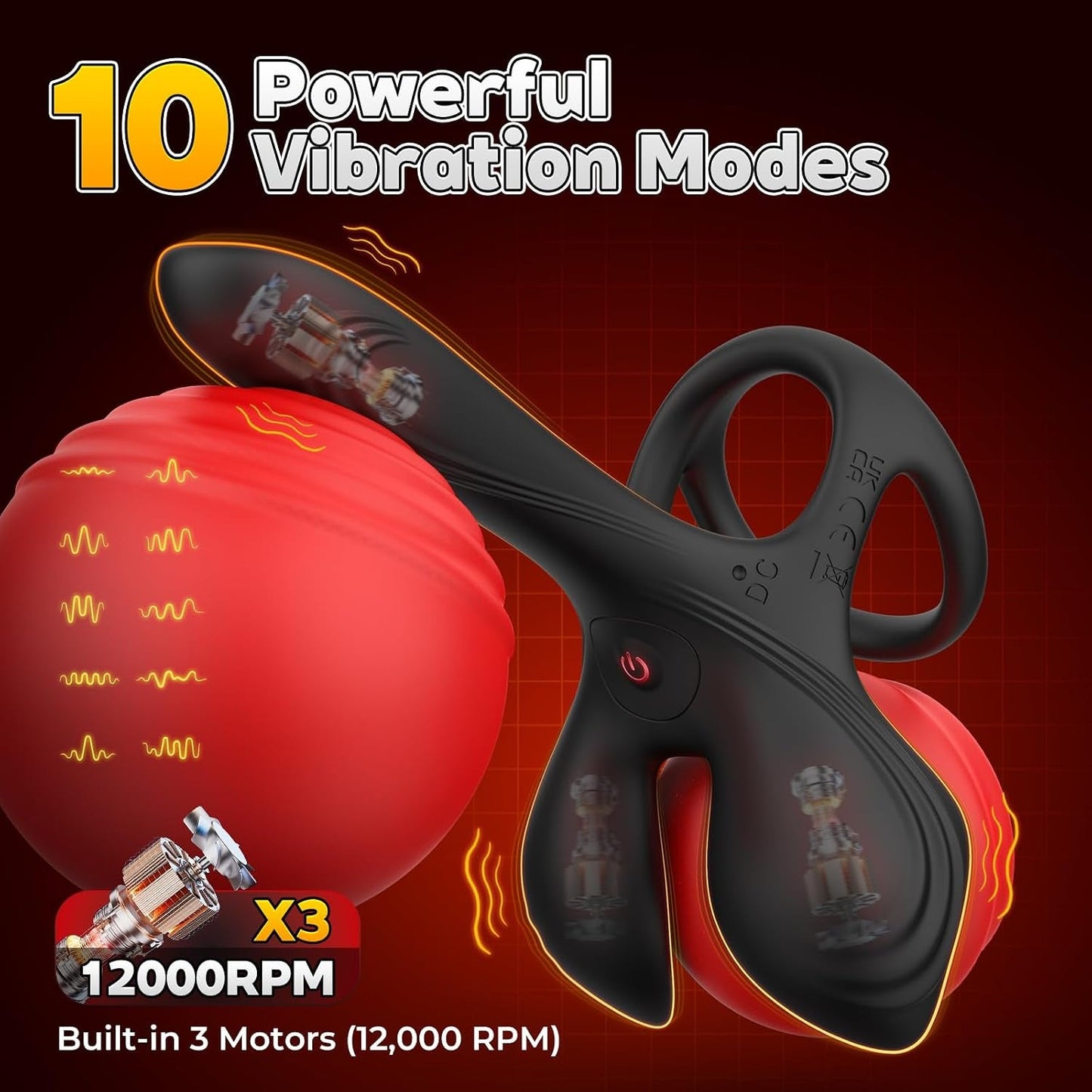 CradleVibe Testicle-Enveloping Dual Cock Ring with G-Spot Head - Vixen Adult Playroom