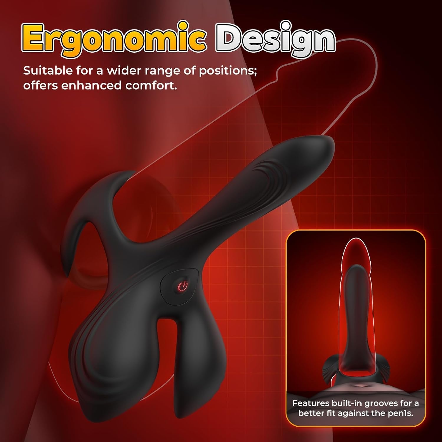 CradleVibe Testicle-Enveloping Dual Cock Ring with G-Spot Head - Vixen Adult Playroom