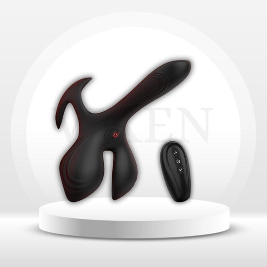 CradleVibe Testicle-Enveloping Dual Cock Ring with G-Spot Head - Vixen Adult Playroom