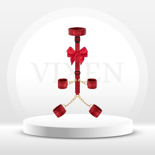 CrimsonBind Collar & Cuff BDSM Kit - Vixen | Nova Network