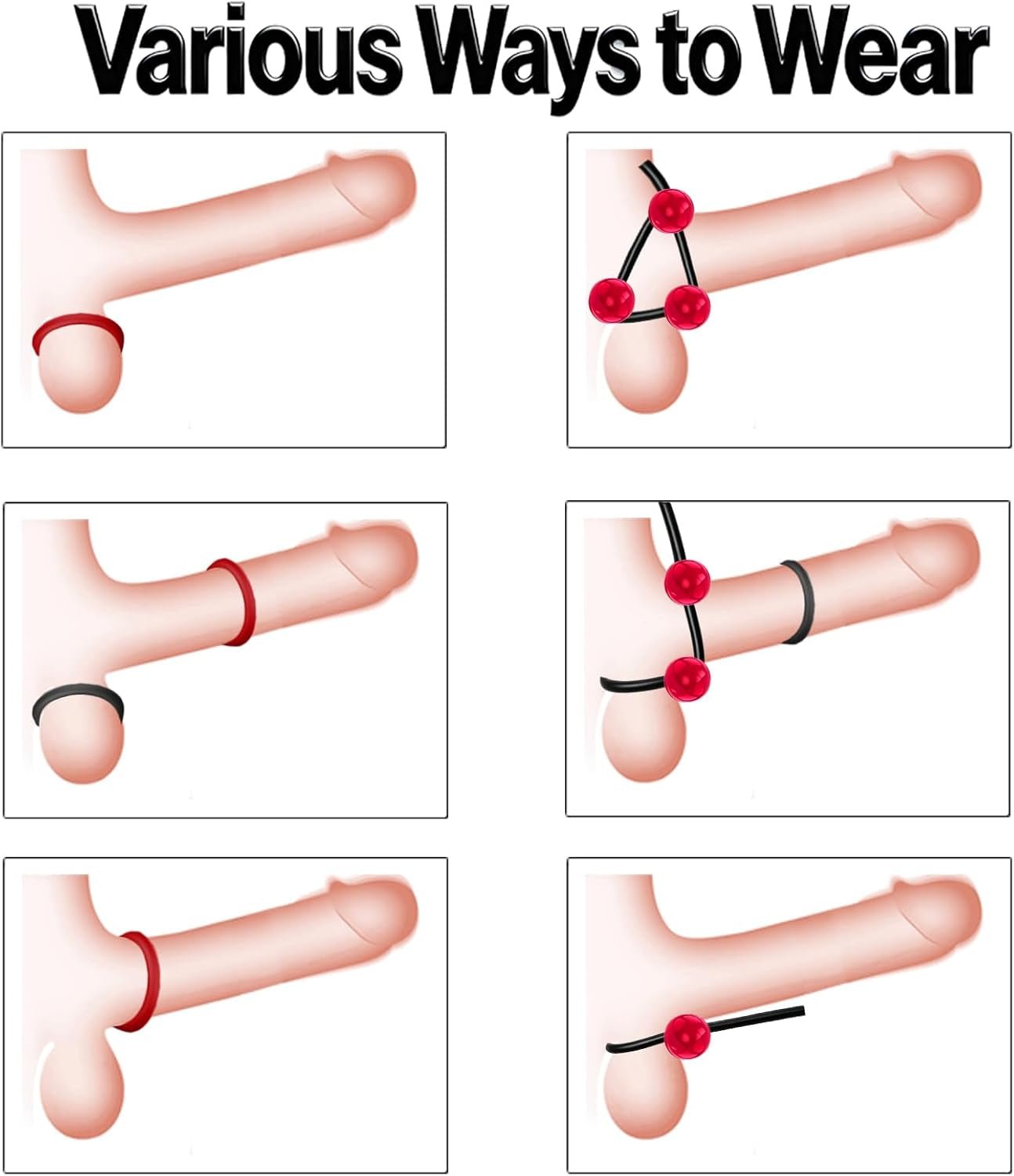 CrimsonFlex 9 - Piece Adjustable Cock Ring Set - Vixen | Nova Network