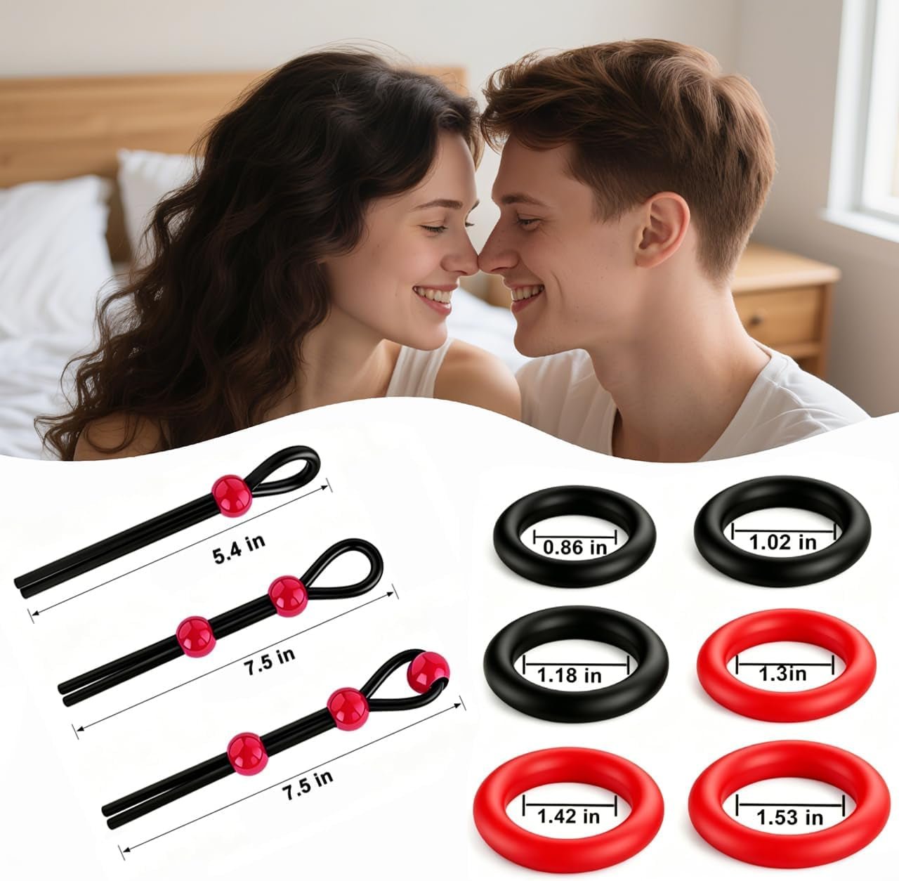 CrimsonFlex 9 - Piece Adjustable Cock Ring Set - Vixen | Nova Network