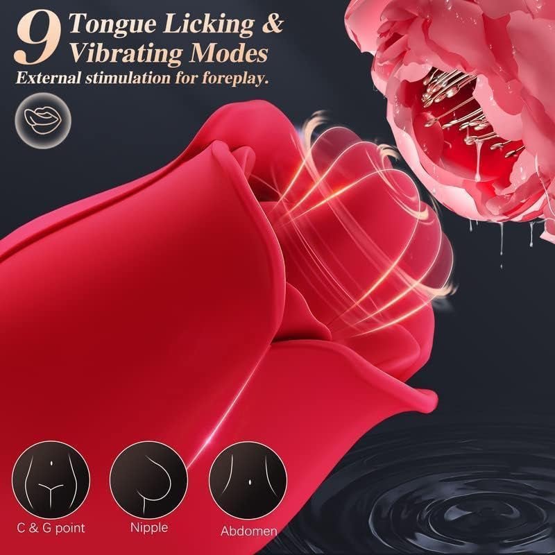 CrimsonLick 2-in-1 Rose Vibrator – Tongue Licking & Vibrating - Vixen Adult Playroom