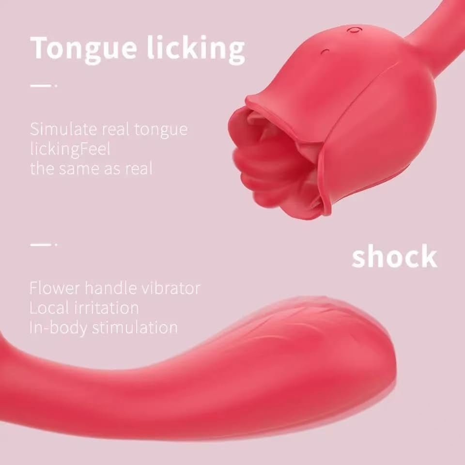 CrimsonLick 2-in-1 Rose Vibrator – Tongue Licking & Vibrating - Vixen Adult Playroom