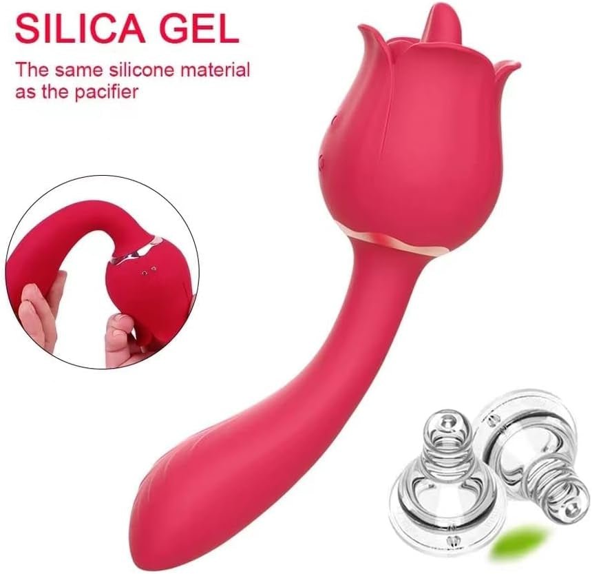 CrimsonLick 2-in-1 Rose Vibrator – Tongue Licking & Vibrating - Vixen Adult Playroom