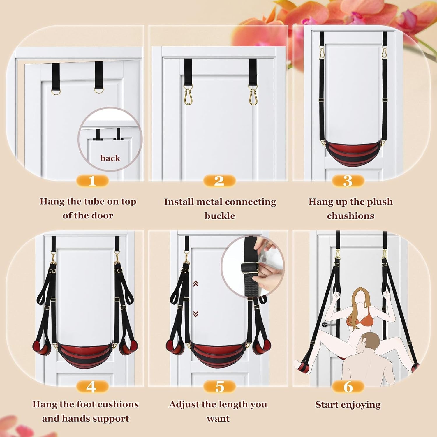 CrimsonLock Door & Thigh Restraints Sex Swing - Vixen | Nova Network