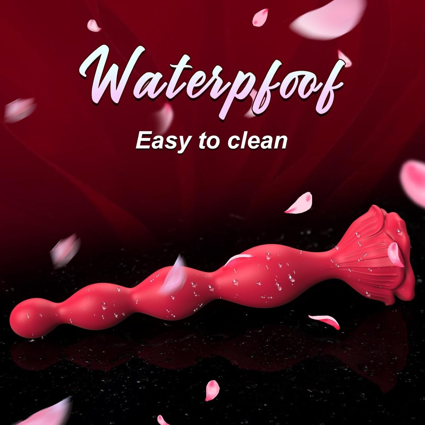 CrimsonPetal 7.8" Rose Anal Beads Vibrator with 9 Modes - Vixen | Nova Network