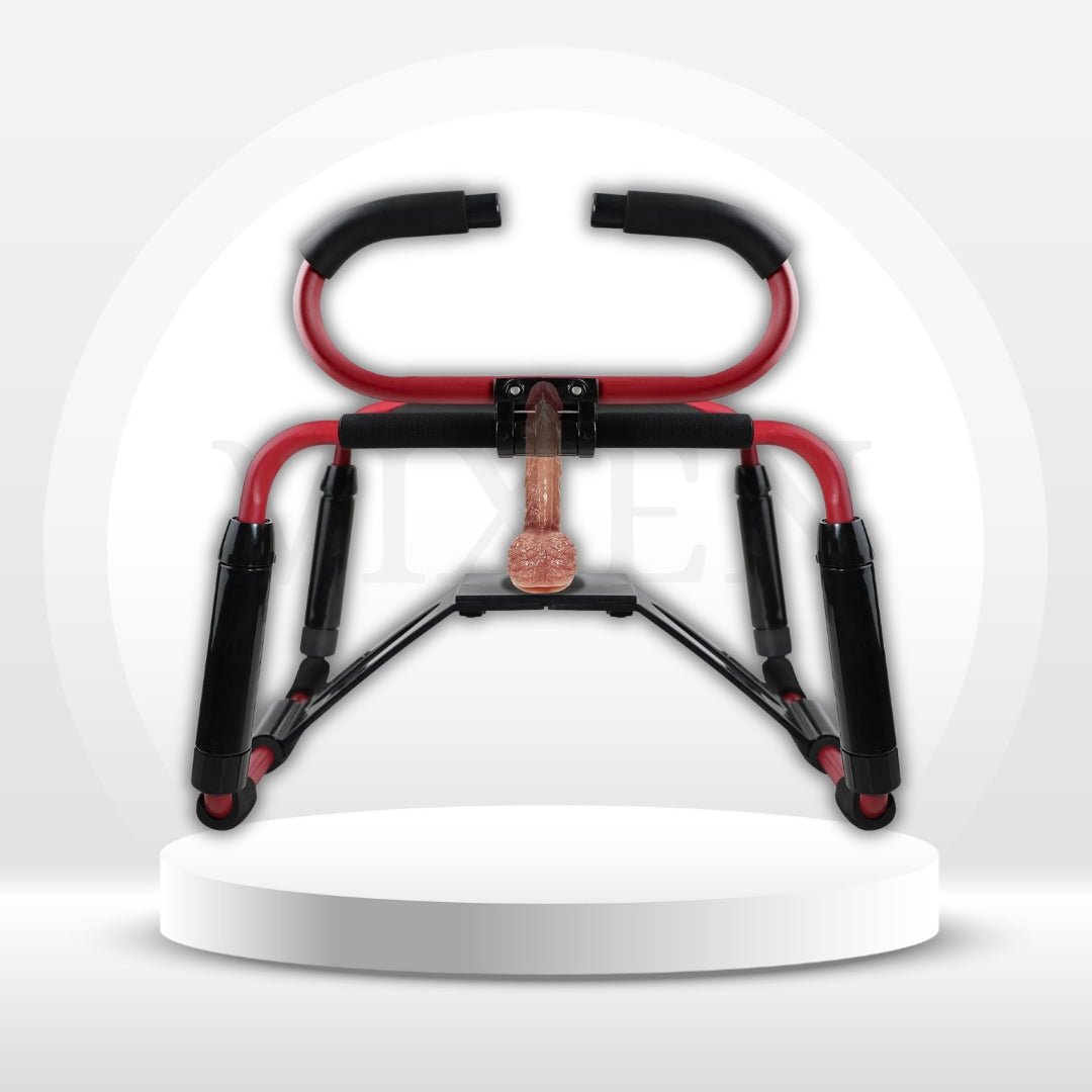 CrimsonThrone Sex Chair | 180° Armrests, Dildo Mount, Red - Vixen Adult Playroom
