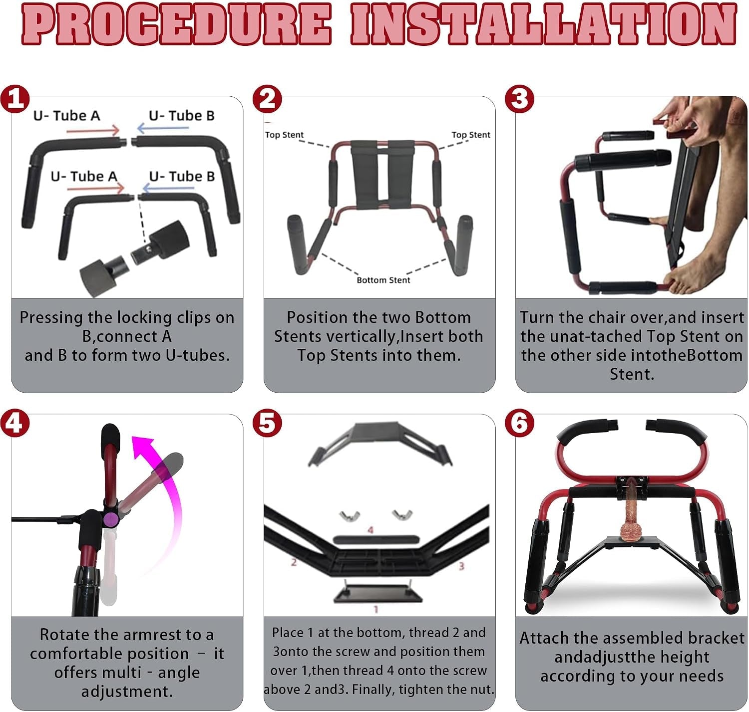 CrimsonThrone Sex Chair | 180° Armrests, Dildo Mount, Red - Vixen Adult Playroom