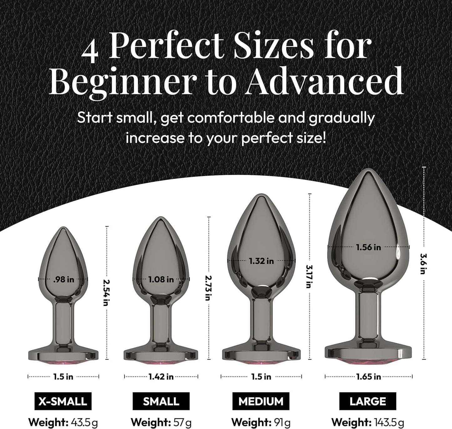CrownJewel Butt Plug Set | 4-Piece Metal, Beginner to Expert - Vixen | Nova Network