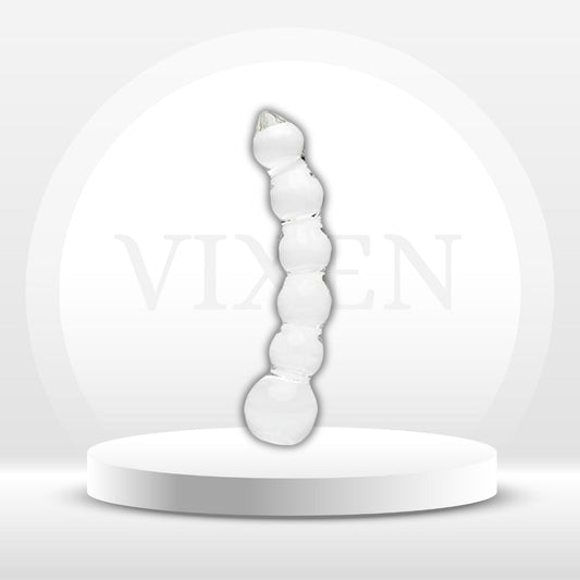 CrystalBead 7 - Inch Glass Beaded Dildo - Vixen | Nova Network