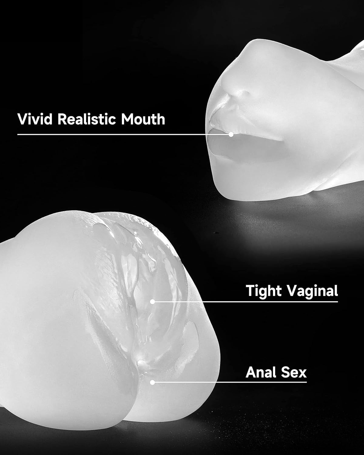 CrystalGrip Transparent 3-in-1 Pocket Pussy Male Stroker - Vixen | Nova Network