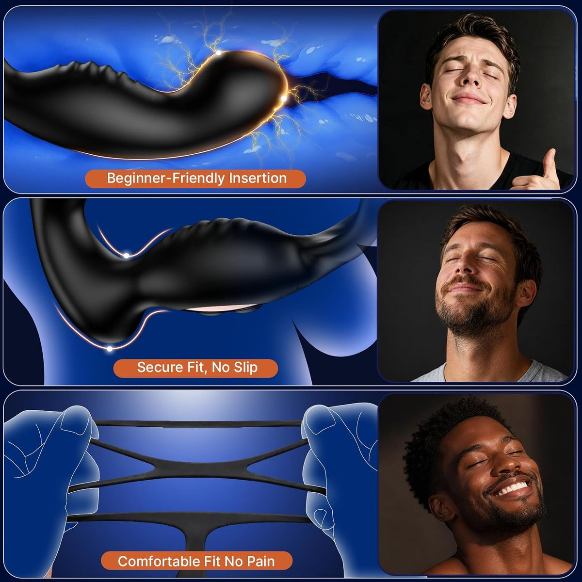 CurlFinger 360° Rotating Prostate Massager with Vibrating Cock Ring - Vixen Adult Playroom