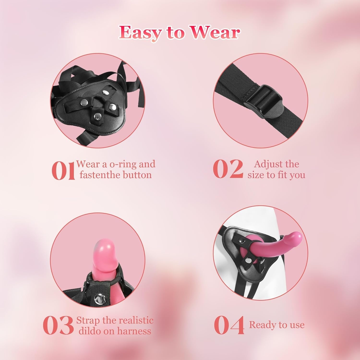 CurveCraze 7" Curved Silicone Strap-On Dildo & Harness - Vixen | Nova Network