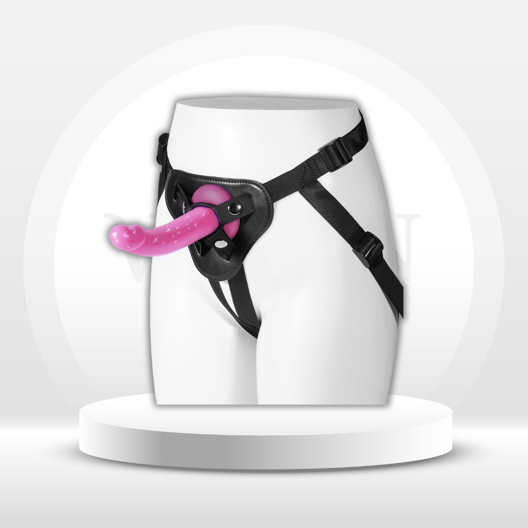 CurveCraze 7" Curved Silicone Strap-On Dildo & Harness - Vixen | Nova Network