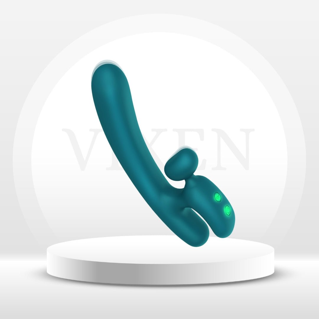 CurvedBunny Tapping Rabbit Vibrator – 10 Modes - Vixen Adult Playroom