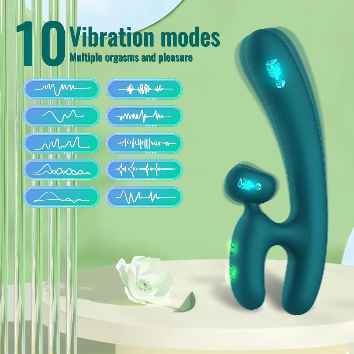 CurvedBunny Tapping Rabbit Vibrator – 10 Modes - Vixen Adult Playroom