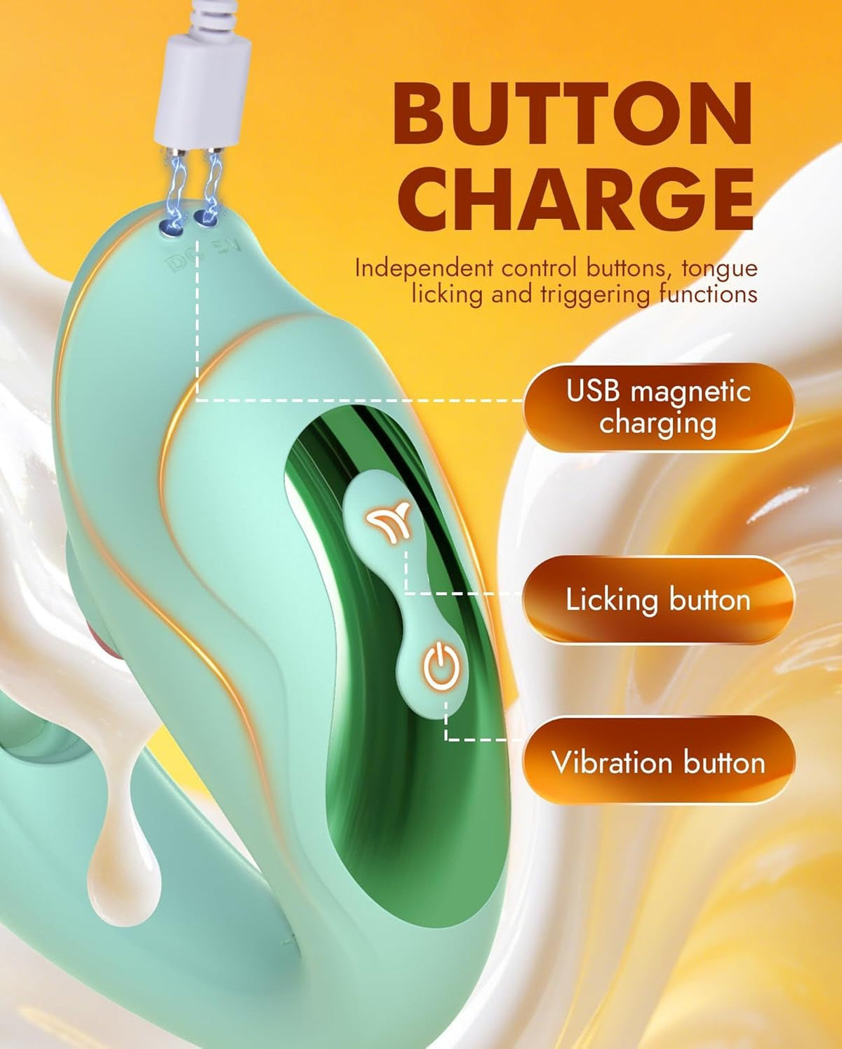 CurvedKiss 4-in-1 Tongue Vibrator – Lick, Flap & Vibrate, 7 Modes - Vixen Adult Playroom