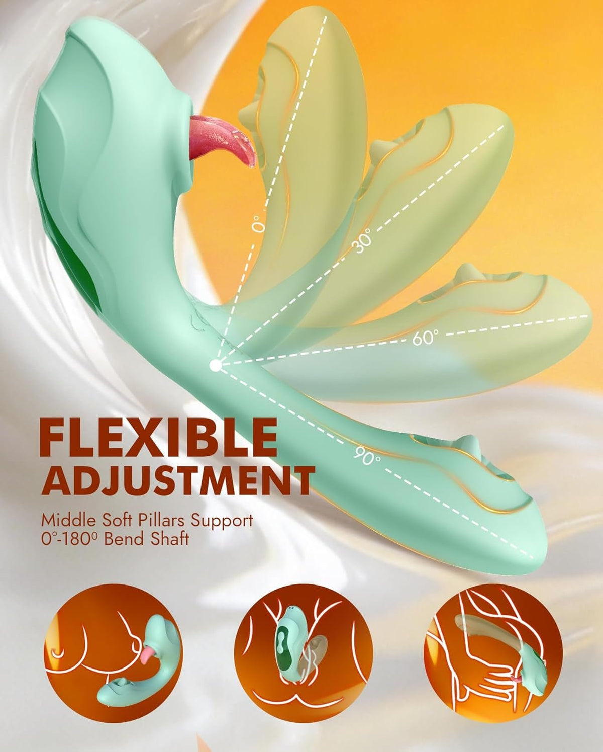 CurvedKiss 4-in-1 Tongue Vibrator – Lick, Flap & Vibrate, 7 Modes - Vixen Adult Playroom