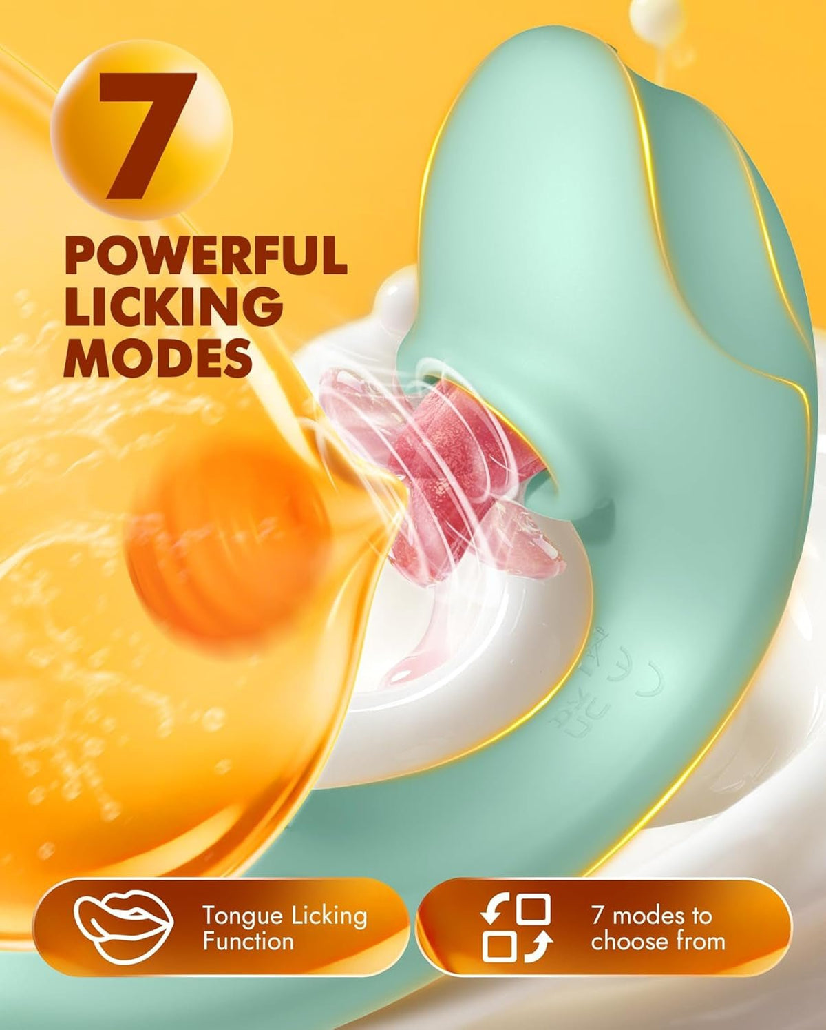CurvedKiss 4-in-1 Tongue Vibrator – Lick, Flap & Vibrate, 7 Modes - Vixen Adult Playroom