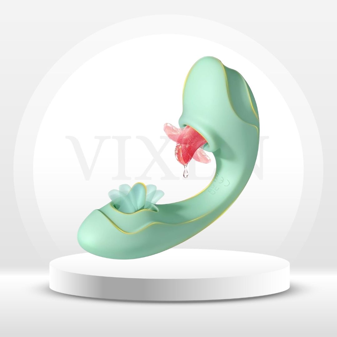 CurvedKiss 4-in-1 Tongue Vibrator – Lick, Flap & Vibrate, 7 Modes - Vixen Adult Playroom