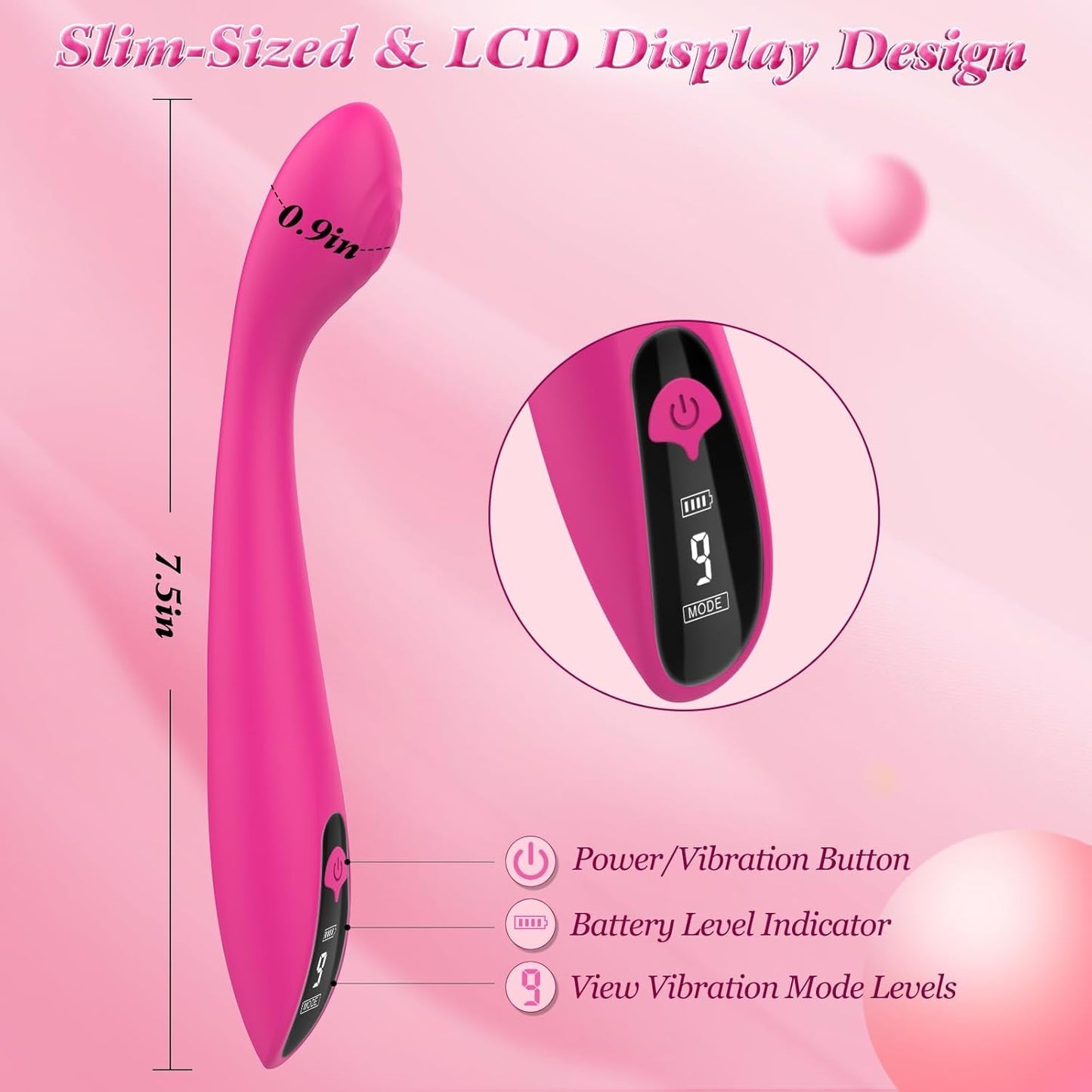 CurveGlow G - Spot Vibrator Wand with LCD - Vixen | Nova Network