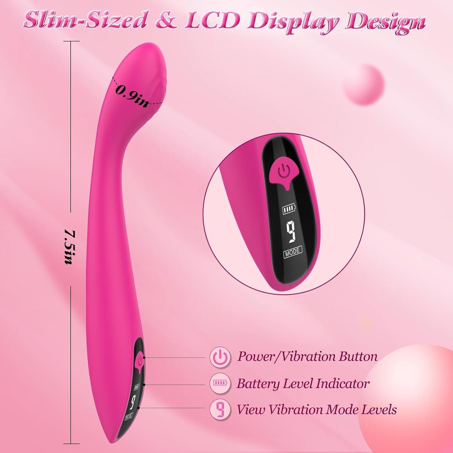 CurveGlow G - Spot Vibrator Wand with LCD - Vixen | Nova Network