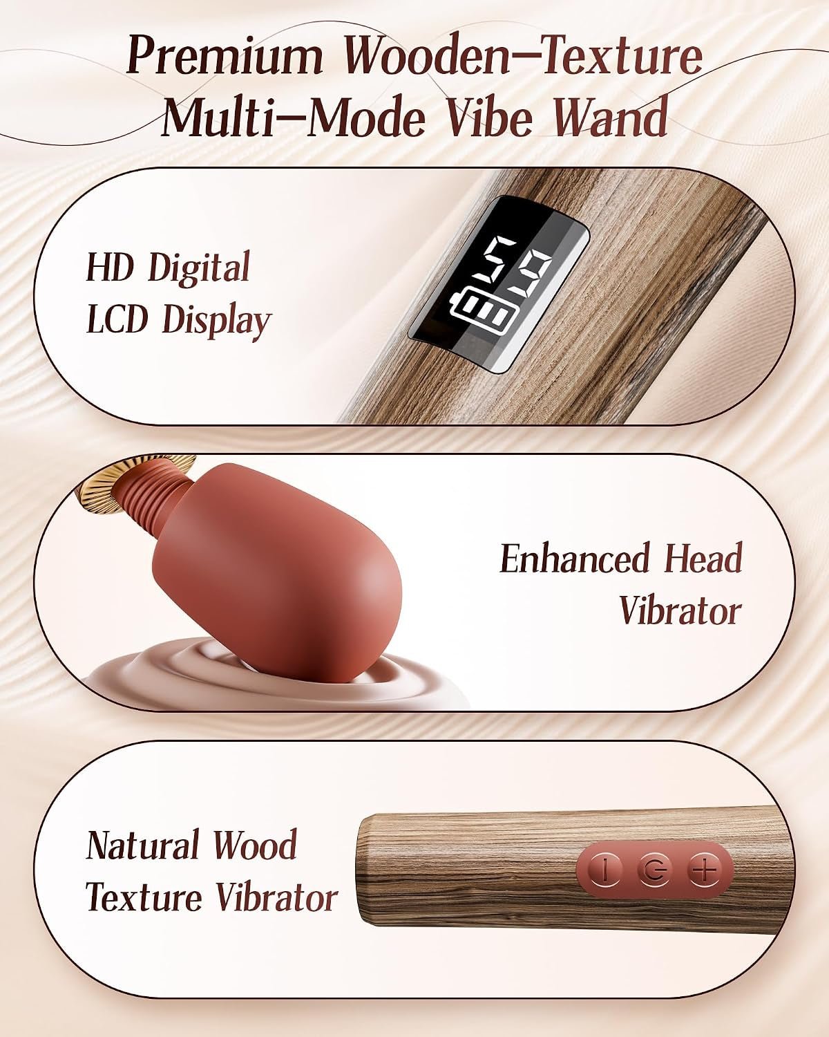 CurveNova Ergonomic Wand Vibrator, 9 Modes, G-Spot & Clitoral - Vixen Adult Playroom