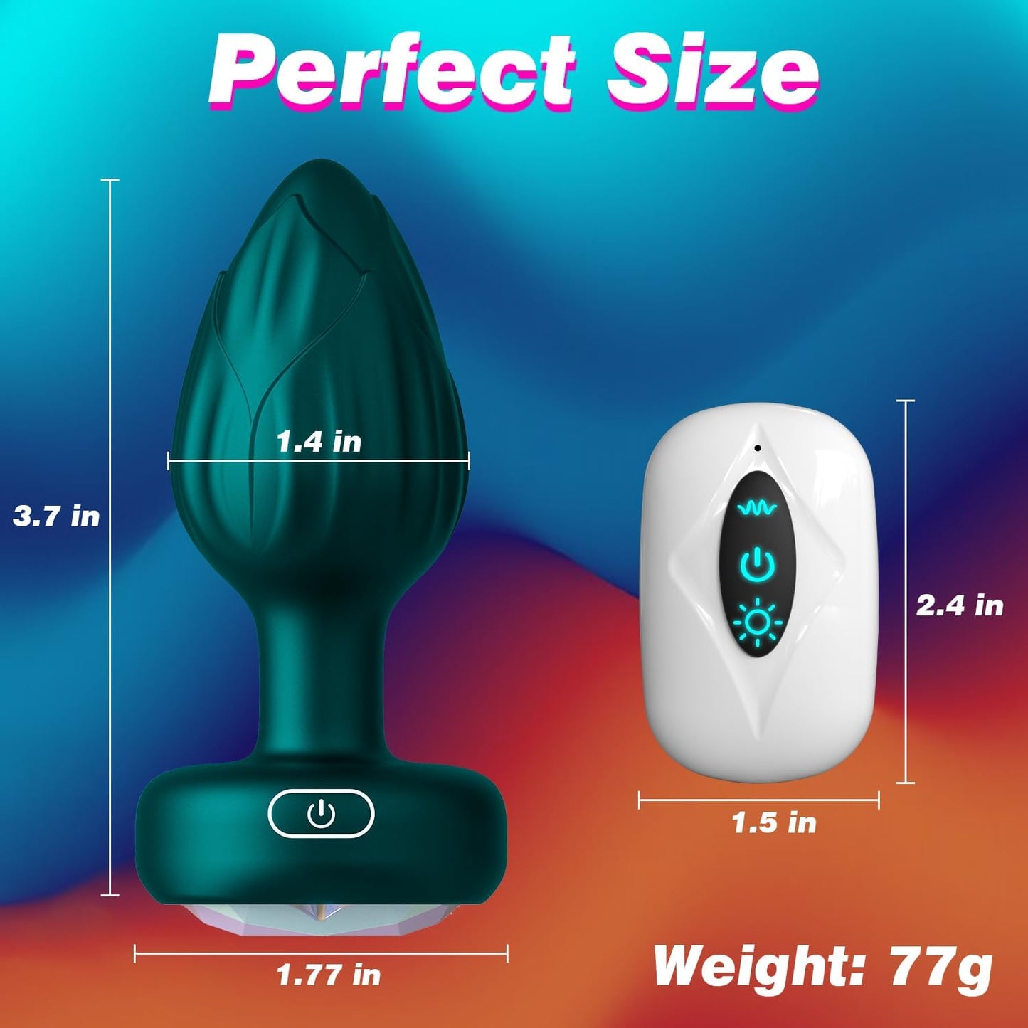 AuroraPlug LED Light-Up Vibrating Butt Plug 10 Modes