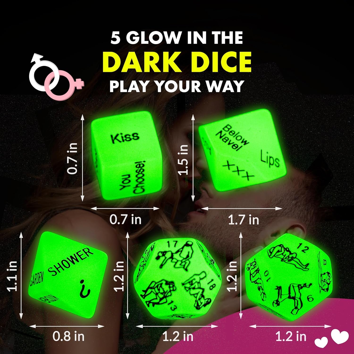 Glow in the Dark Sex Dice Set