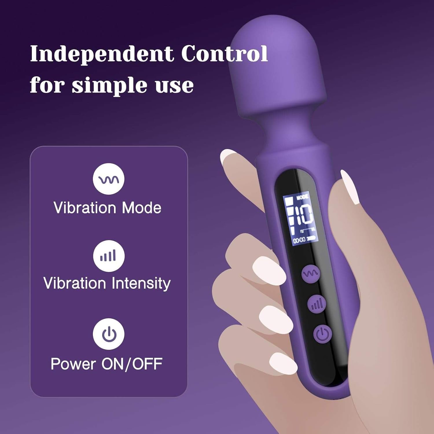LuxeTouch Wand Vibrator Kit with 3 Attachments