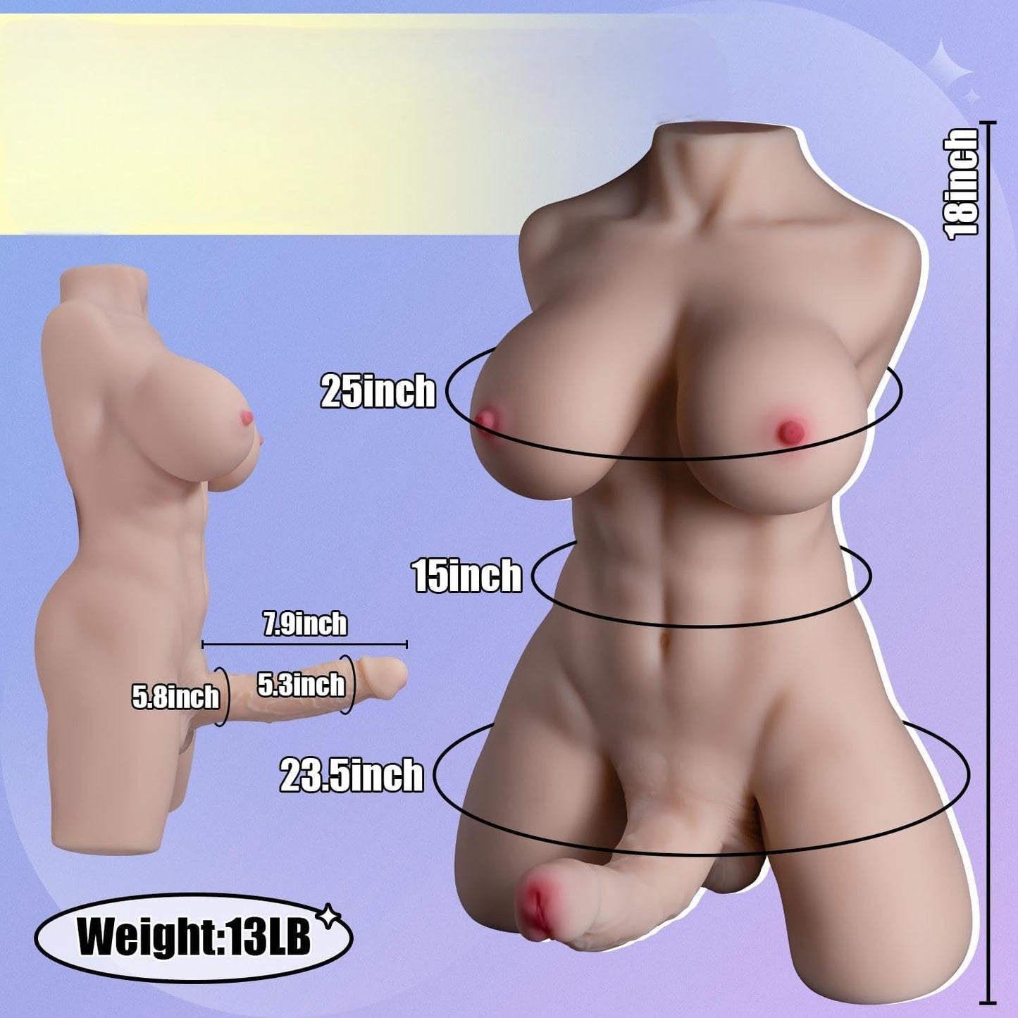 DahliaMF Trans Torso Sex Doll | Realistic Dildo & Skeleton - Vixen Adult Playroom