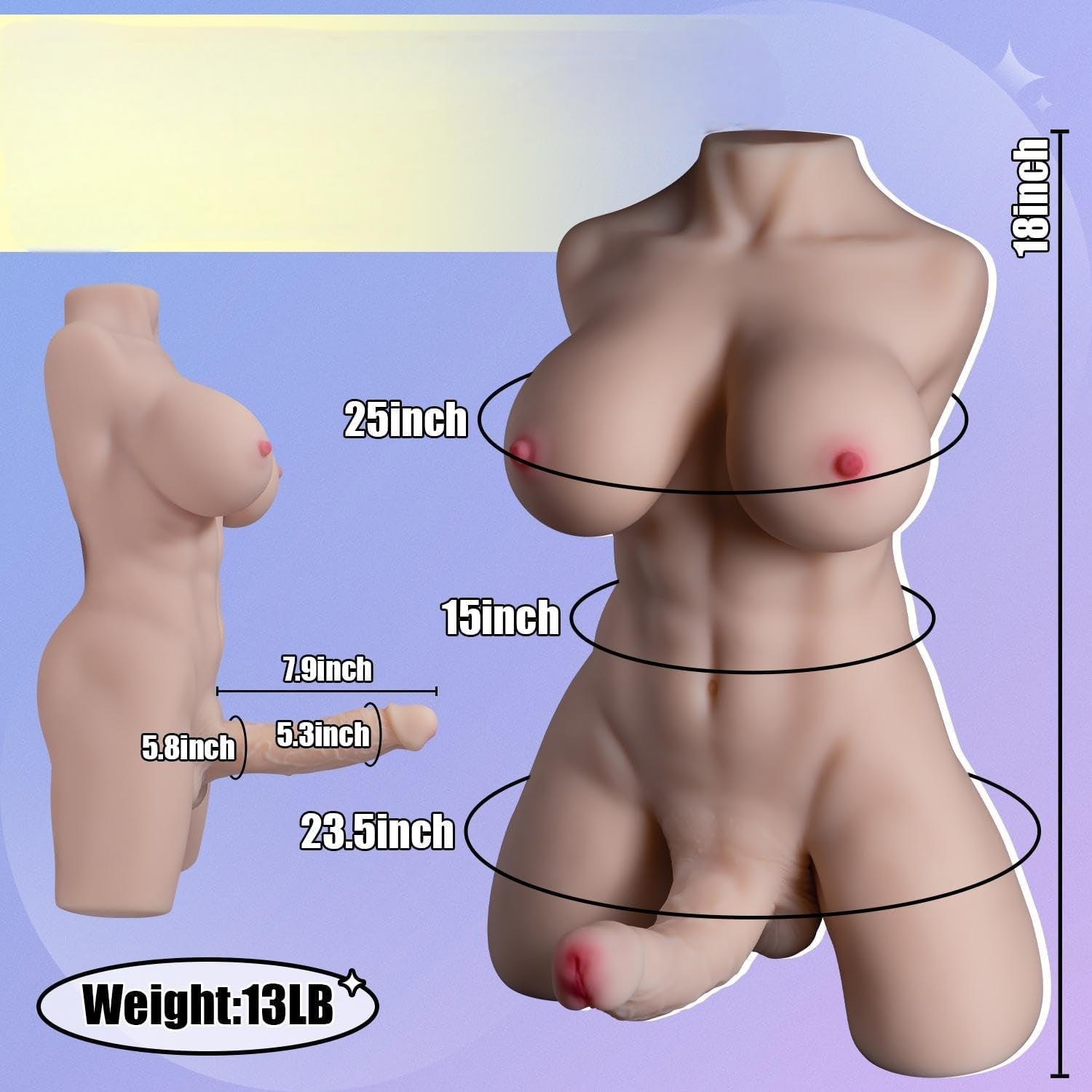 DahliaMF Trans Torso Sex Doll | Realistic Dildo & Skeleton - Vixen Adult Playroom