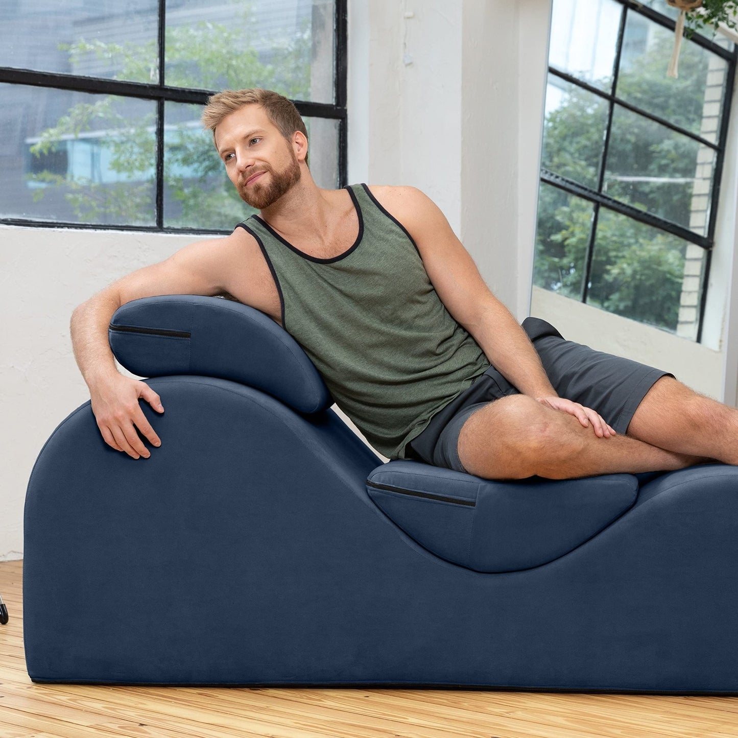 Dark Blue Luxury Intimate Lounge Chaise - Vixen | Nova Network