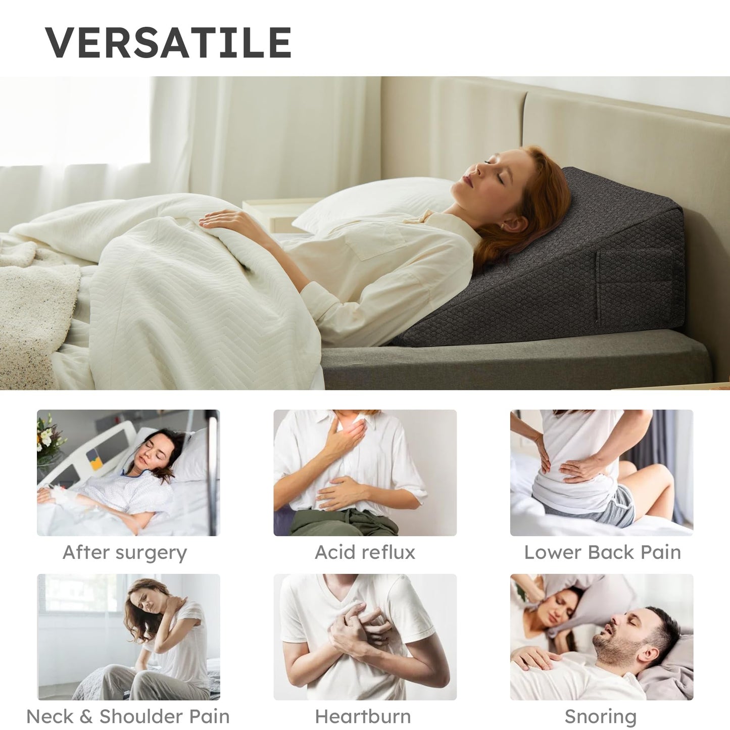 Dark Gray Couples Intimate Support Wedge Pillow - Vixen | Nova Network