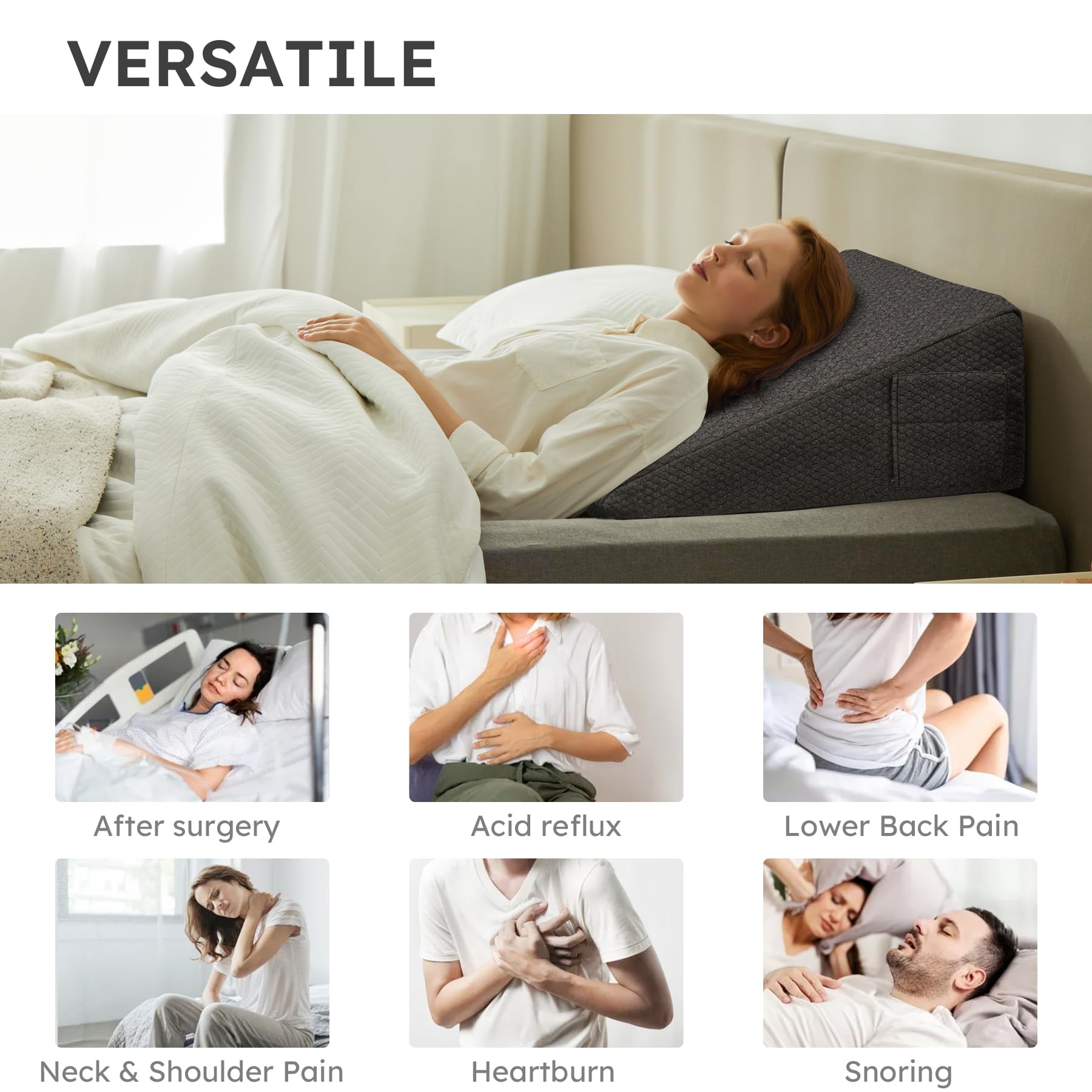 Dark Gray Couples Intimate Support Wedge Pillow - Vixen | Nova Network