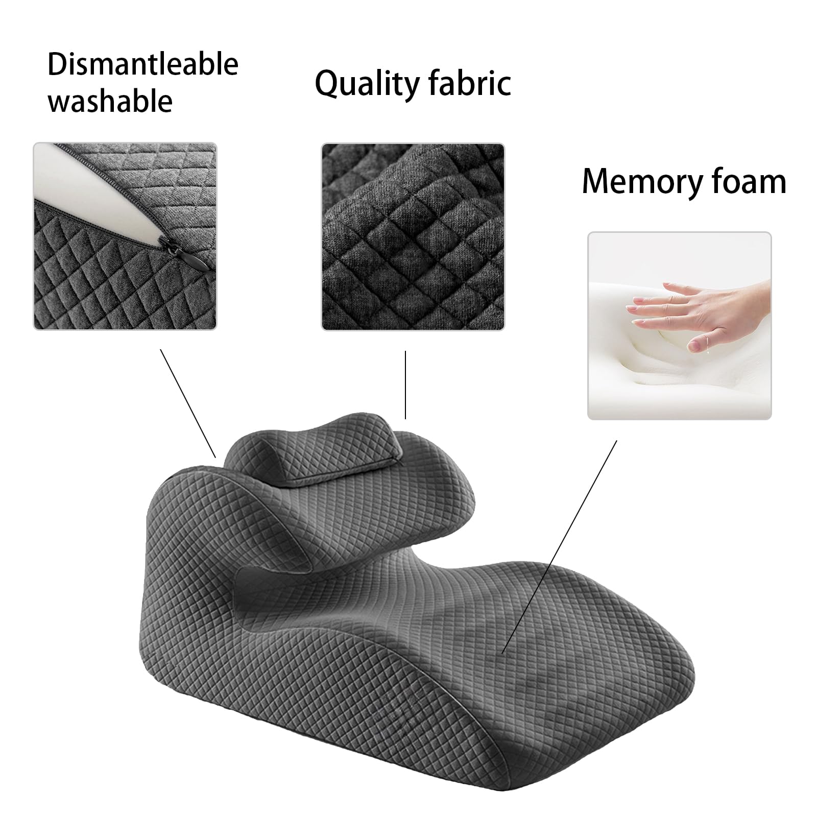 Dark Gray Couples Positioning Wedge Pillow - Vixen | Nova Network