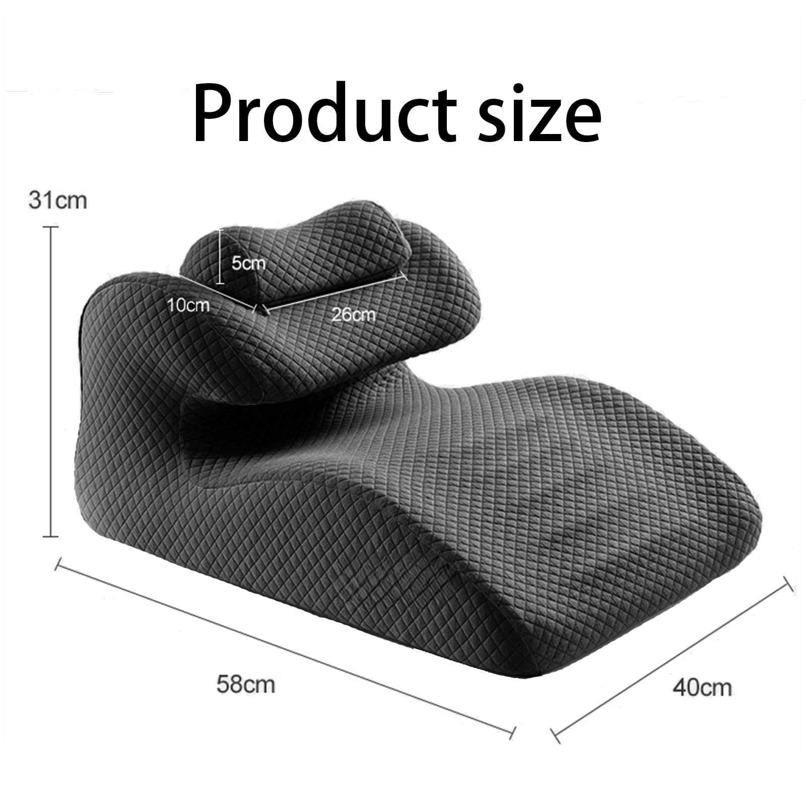 Dark Gray Couples Positioning Wedge Pillow - Vixen | Nova Network