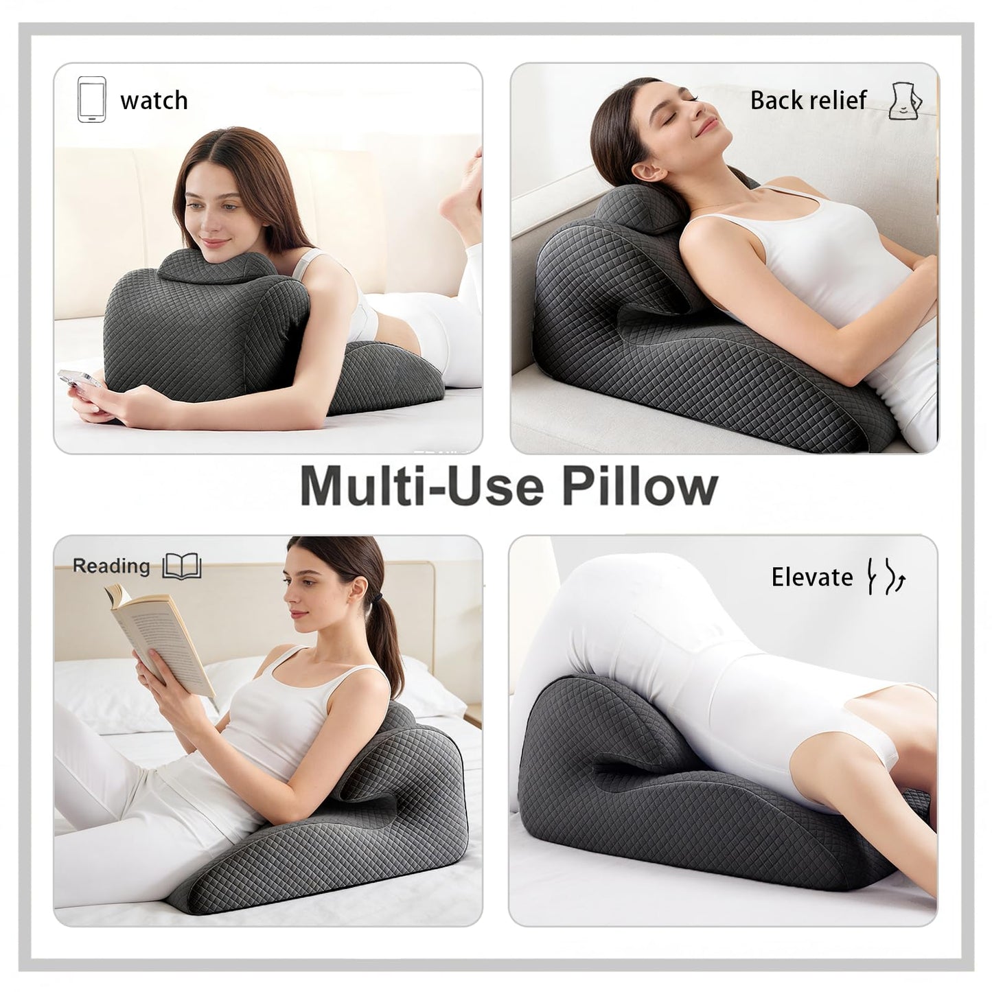 Dark Gray Couples Positioning Wedge Pillow - Vixen | Nova Network