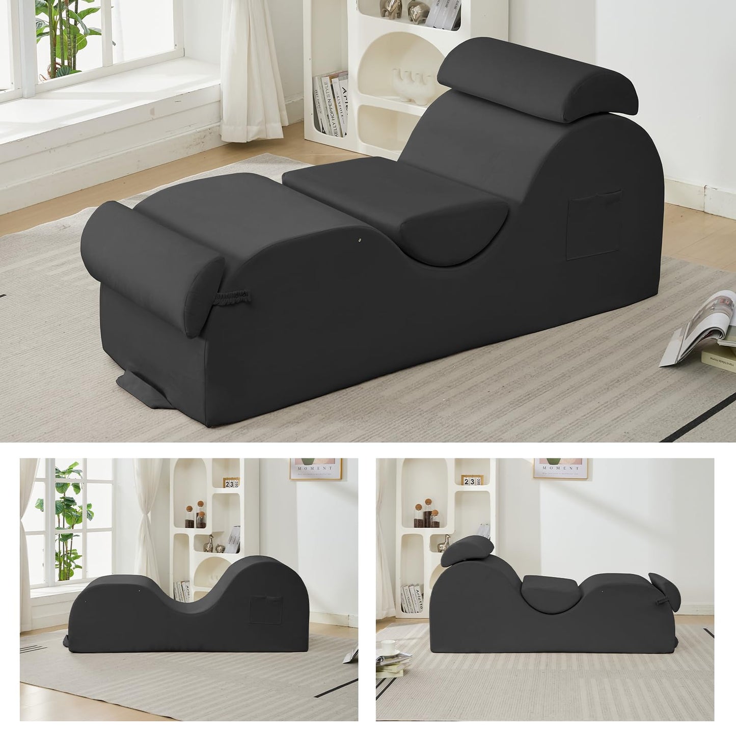 Dark Gray Seduction Support Chaise - Vixen | Nova Network