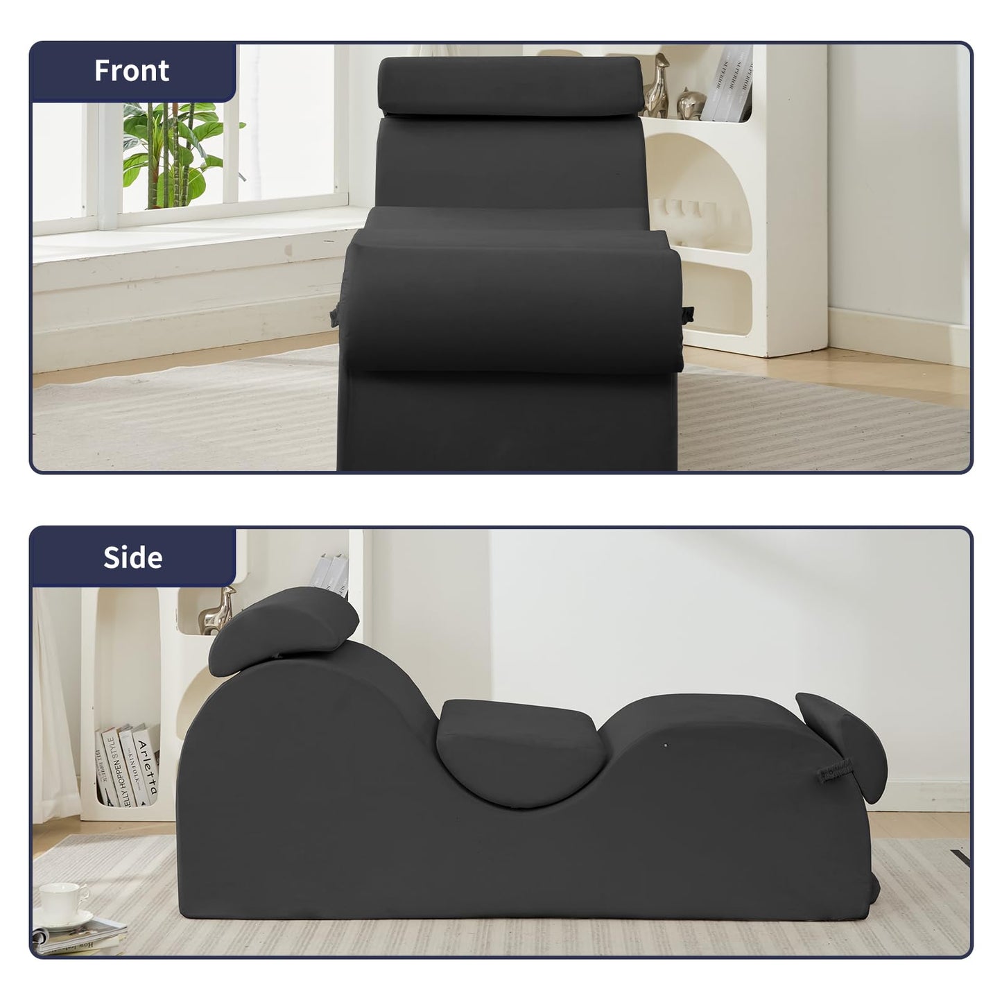 Dark Gray Seduction Support Chaise - Vixen | Nova Network