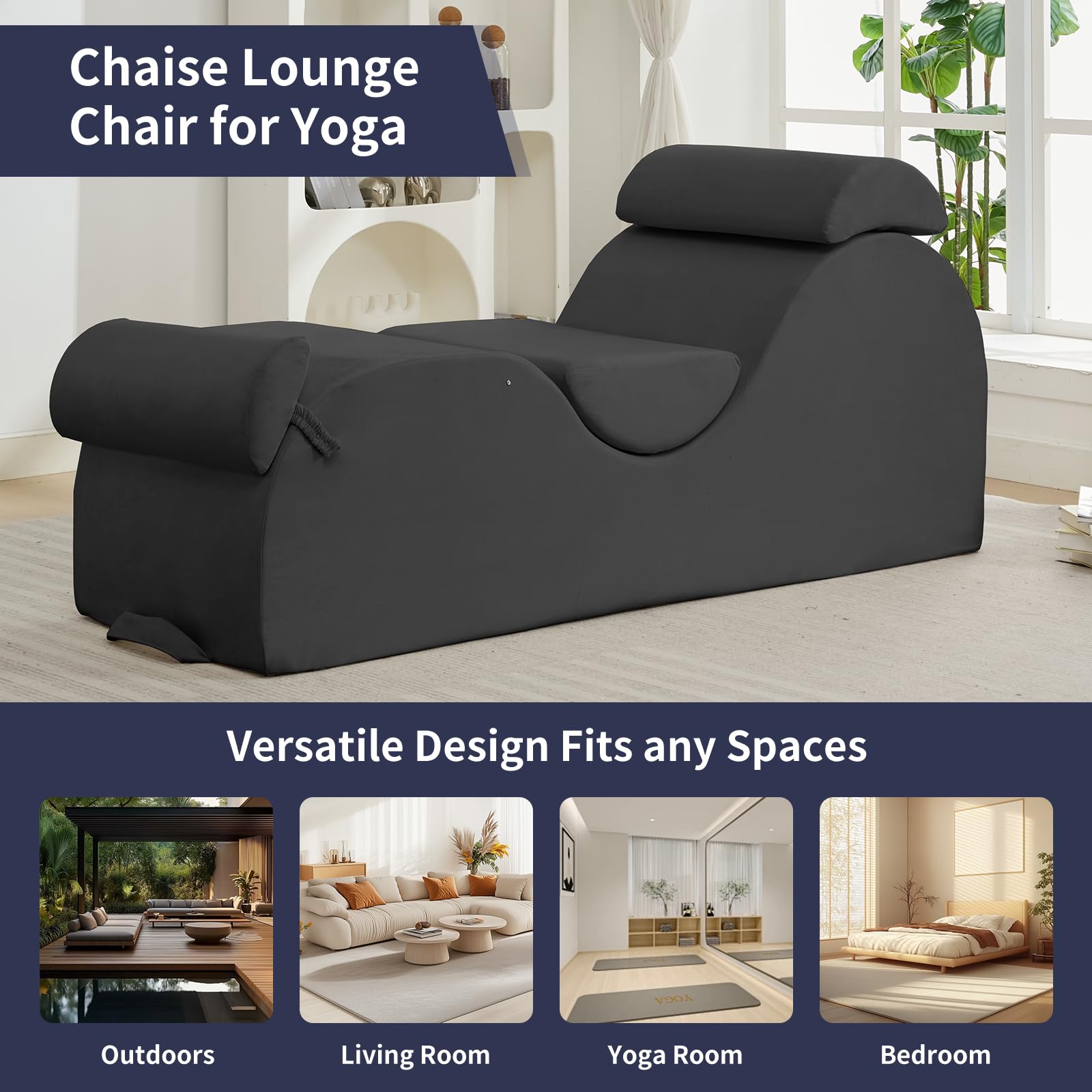 Dark Gray Seduction Support Chaise - Vixen | Nova Network