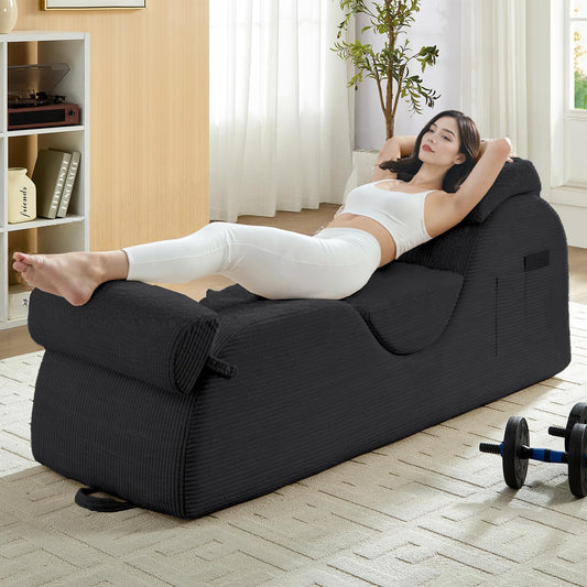 Dark Gray Wide Corduroy Intimate Lounge Chair - Vixen | Nova Network