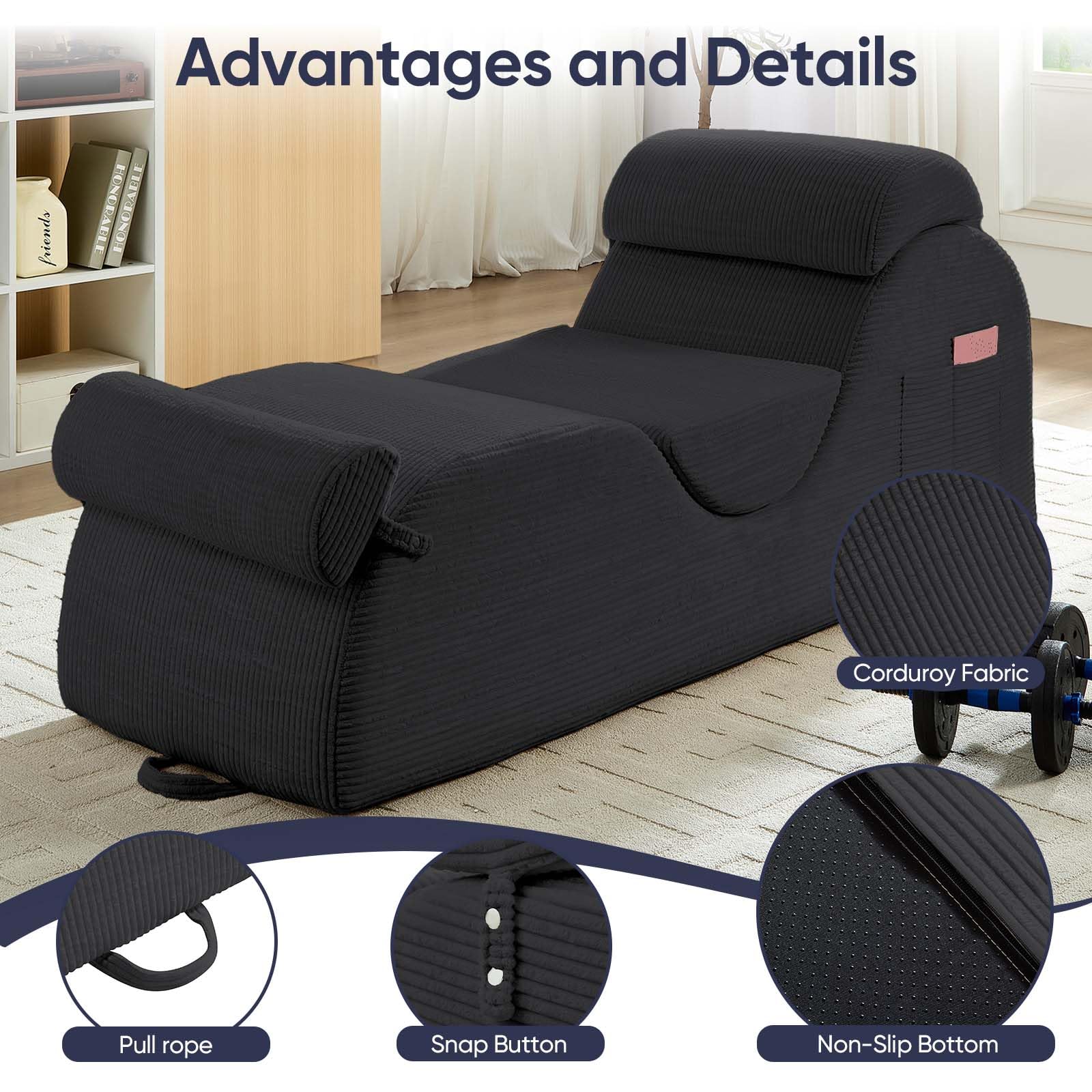 Dark Gray Wide Corduroy Intimate Lounge Chair - Vixen | Nova Network