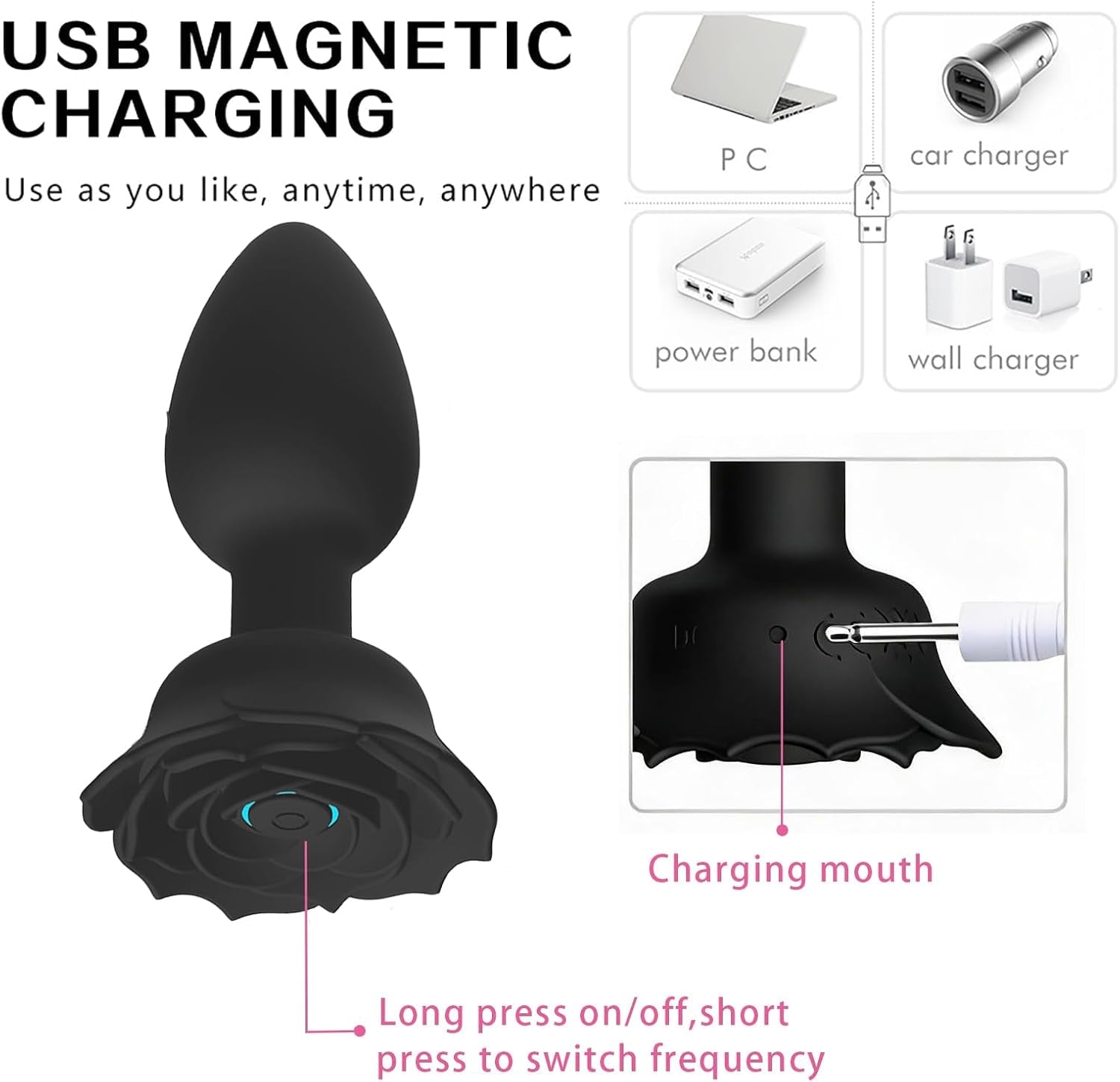 DarkBloom Rose Anal Plug Vibrator - Vixen | Nova Network