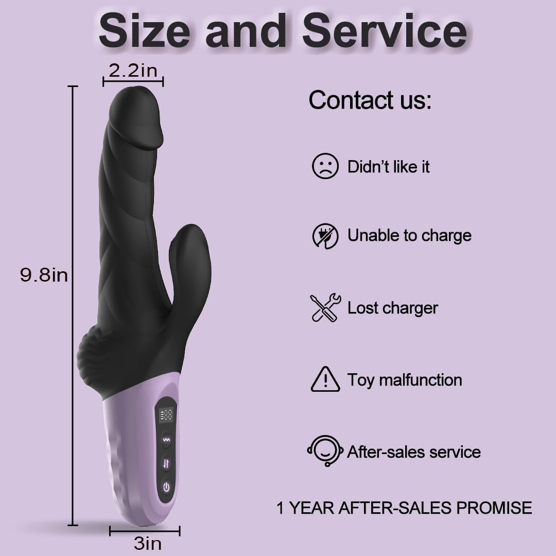 DeepRhythm Thrusting Rabbit Dildo Vibrator – 9 Thrust & 9 Vibrate